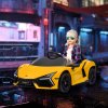 AIYAPLAY Lamborghini Revuelto Licensed Electric Car for Kids with Butterfly Doors, 12V Kids Electric Ride On with Suspension, Remote Control, LED Lights, Horn, USB, MP3 for 3-5 Years, Yellow