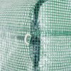 Outsunny 4 x 3 x 2 m Polytunnel Greenhouse with Roll-up Side Walls, Walk-in Grow House Tent with Steel Frame, Reinforced Cover, Zipped Door and 12 Mesh Windows for Garden, Green