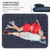Outsunny King Size Air Bed with 2 Pillows, Hand Pump, Inflatable Mattress with Flocked Surface for Guest, Camping, Travel, 203 x 152 x 22cm