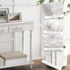 HOMCOM Console Table Modern Sofa Side Desk with Storage Shelves Drawers for Living Room Entryway Bedroom White