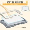 PawHut Dog Toilet Tray, Dog Litter Pee Pad Tray for Training Dogs, Dog Potty Tray Puppy Tray Pad Holder for Indoor, Balcony, Outdoor, 46.5 x 34 x 5.5cm
