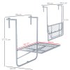 Outsunny Balcony Hanging Table, Metal Wall Mount Desk, Adjustable Folding Balcony Deck Table for Patio and Garden, Grey