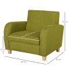HOMCOM Children's Armchairs Toddler Chair Wood Frame Anti-Slip Legs High Back Bedroom Playroom Furniture Green
