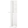 HOMCOM Tall Bathroom Cabinet Storage Cupboard Floor Standing Home Bathroom Furniture w/ 6 Shelves 165H x 34W x 20D cm White