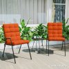 Outsunny 2pc Outdoor Seat Cushions with Backrest, Ties, Water Repellent Seat Pads for Chair, Garden Patio, Orange