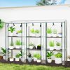 Outsunny 3 Tier Lean-to Mini Greenhouse with Reinforced Plastic Cover, Portable Indoor Outdoor Green House with 3 Roll-up Doors and 9 Wire Shelves, 151H x 215W x 46Dcm, Clear