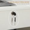 HOMCOM Computer Desk, Home Office Desk with Lockable Drawer, Storage Shelf for Study Bedroom, 110 x 50 x 76 cm