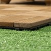 Outsunny 27 Pcs Wooden Interlocking Decking Tiles, Outdoor Flooring Tiles for Patio, Balcony, Terrace, Hot Tub, 30 x 30 cm per Piece, 2.5m² per Pack, Brown