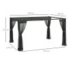 Outsunny 3 x 4 m Pergola with Retractable Roof Canopy and Netting Sidewalls, Aluminium Frame Garden Gazebo Outdoor Sun Shade Shelter for Grill, Patio, Deck, Dark Grey