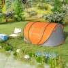Outsunny 4 Person Pop-up Camping Tent Family Tent with Ground Sheet, 4 Windows and Portable Carry Bag for Beach Outdoor Trip