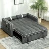 HOMCOM 2 Seater Sofa Bed, Click Clack Pull Out Sofa Bed with Adjustable Backrest and Pillows, 3-in-1 Modern Tufted Settee for Living Room, Bedroom, Guest Room, Charcoal Grey