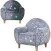 AIYAPLAY Kids Armchair, Glow in the Dark Single Chair with Star Design, Upholstered Toddler Tub Chair for Bedroom, Playroom, Kid Room, Grey