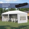 Outsunny 3 x 6m Garden Pop Up Gazebo, Height Adjustable Marquee Party Tent with Sidewalls, Storage Bag, White