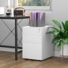 Vinsetto 3-Drawer Mobile Filing Cabinet, Steel Lockable File Cabinet for A4, Legal, Letter, Compact Under Desk Storage Unit with Pre-Assembled Body Except Wheels for Home Office, 39 x 48 x 59cm, White