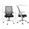 Vinsetto Office Chair, Ergonomic Desk Chair, Executive Computer Chair with 90° Flip-up Armrest and Lumbar Support, Adjustable Height for Home/Office, Black