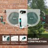 Outsunny Retractable Hose Reel Wall Mounted, 30+2m Garden Hose Pipe Reel with Lock, Auto Rewind, 7 in 1 Spray Nozzle, Includes Wall Fixings, 180?? Swivel, Outdoor Watering, Grey
