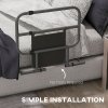 HOMCOM Large Safety Bed Rail for Elderly Adults, Heavy Duty Folding Bed Assist Rail with Storage Pocket for Disabled, Pregnant, Black