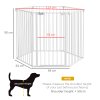 PawHut 2 in 1 Multifunctional Dog Pen, Safety Pet Gate, 6 Panels Dog Playpen with Double-Locking Door, Foldable Dog Barrier for Medium Dogs, 90Hcm - White