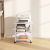 HOMCOM 3-Tier Printer Stand with Storage Shelf, Mobile Printer Table on Wheels, 50 x 50 x 52.5cm Rolling Printer Cart for Home Office, White