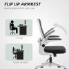 HOMCOM Executive Office Chair, Ergonomic Mesh High Back Desk Chair with Flip-up Armrest, Adjustable Lumbar Support, Black