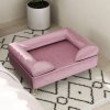 PawHut Dog Sofa Pet Couch Cat Chair with Removable Backrest, Soft Cushion, Washable Cover, for Small and Medium Sized Dogs, Pink