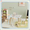 AIYAPLAY Kids Table and Chair Set, 3-Piece Toddler Furniture Set, Activity Play Table Chair Set for Playroom, Bedroom, Nursery, Classroom, for Ages 3-8 Years, White