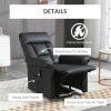 HOMCOM Power Lift Chair Armchair for the Elderly, PU Leather Recliner Chair with Extended Footrest, Remote Control and Side Pocket, Black