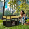 PawHut Dog Pen, Pet Playpen, Portable Foldable Dog Cat Playpen Soft Pet Cage with Storage Bag for Puppies, Rabbits, Kittens, Guinea Pigs, 84 x 64 x 53cm - Yellow