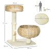 PawHut 72cm Cat Tree for Indoor Cats with 2 Beds, Kitten Tower with Scratching Post, Toy Ball - Beige