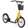 HOMCOM Kids Scooter, Kick Stunt Scooter with Adjustable Handlebar, Dual Brakes, Basket, Cupholder, Mudguard, 16
