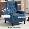 HOMCOM Recliner Armchair, Vintage Reclining Chair with Nail Head Trim, Wingback Chair with Button Tufted Back and Footrest, for Living Room, Royal Blue
