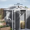 Outsunny 6 x 4.5FT Plastic Garden Shed with Floor, Lockable Tool Storage House with Window, Vent and Plastic Roof, Grey