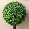 HOMCOM Set of 2 Decorative Artificial Plants Boxwood Ball Trees in Pot Fake Plants for Home Indoor Outdoor Decor, 60cm