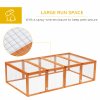 Pawhut Rabbit Run Wooden Rabbit Hutch Cage 6ft with Wire Mesh, Openable Roof, Play Space for Outdoor, 181 x 100 x 48 cm, Natural Wood Finish