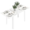 HOMCOM Extendable Dining Table, 120-160 x 70cm Rectangular Kitchen Table for Small Spaces, Seats 4-6 People, High Gloss White
