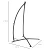 Outsunny Hammock Chair Stand, Hanging Heavy Duty Metal Frame Hammock Stand with Chain, for Hanging Hammock Air Porch Swing Chair, Egg Chair, Indoor & Outdoor Use, Black