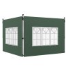 Outsunny Gazebo Side Panels with Window for 3x3(m) or 3x4m Pop Up Gazebo, 2 Pack Sides Replacement, Green