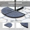 Outsunny 2 Piece Parasol Base, 28 kg Resin Umbrella Stand Weights for Cantilever Parasol with Handles, Bronze Tone