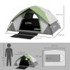 Outsunny Camping Tent, 2 Man Dome Tent, 3000mm Waterproof, with Sewn-in Groundsheet, Carry Bag and Top Hook, for Fishing Hiking Festival, Grey and Green