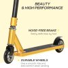 HOMCOM Stunt Scooter, 360 Entry Level Tricks Scooter w/ Lightweight Aluminium Deck and ABEC 7 Bearing, For Age 14+ Beginners, Gold Tone