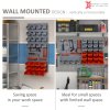 DURHAND 44 Pcs On-Wall Garage DIY Storage Unit with 28 Cubes 10 Hooks 2 Boards Screws Organisation Pegboard Tool Equipment Red