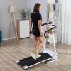 HOMCOM Electric Treadmill Walking Pad, 1-10km/h Folding Running Machine, Gym Fitness Exercise with LCD Monitor, White