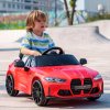AIYAPLAY BMW M4 Licensed Electric Car for Kids, 12V Kids Electric Ride on with Remote Control, Suspension, Music, Horn, LED Lights, for Ages 3-5 Years, Red