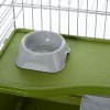 PawHut Small Animal Cage Rabbit Guinea Pigs Chinchillas Cage w/ Wheels Water Bottle Food Dish Platform Ramp 89 x 44 x 43 cm Green