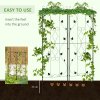 Outsunny Set of 2 Garden Trellis, Metal Trellis for Climbing Plants Support Frames, 50 x 181cm, Leaf Design