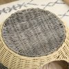 PawHut Wicker Cat House, Rattan Raised Cat Bed, Cosy Kitten Cave with Soft Washable Cushion, 40 x 30cm