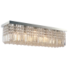 HOMCOM Modern Crystal Ceiling Light Square Crystal Chandelier for Living Room, Dining Room, Hall, E14 Base, Silver, 80 x 25 x 23cm