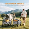Outsunny 90L Festival Trolley on Wheels, Folding Camping Trolley Cart with Adjustable Handle, Portable for Outdoor, Garden, Shopping, Fishing, Dark Grey