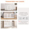 PawHut Freestanding Dog Gate, Foldable Pet Fence, Indoor Barrier, Stair Gate with Support Feet, 155 x 76 cm, White