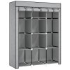 HOMCOM Fabric Wardrobe, Portable Wardrobe, Clothes Storage Unit with 8 Shelves, 2 Hanging Rods, 125 x 43 x 162.5 cm, Light Grey